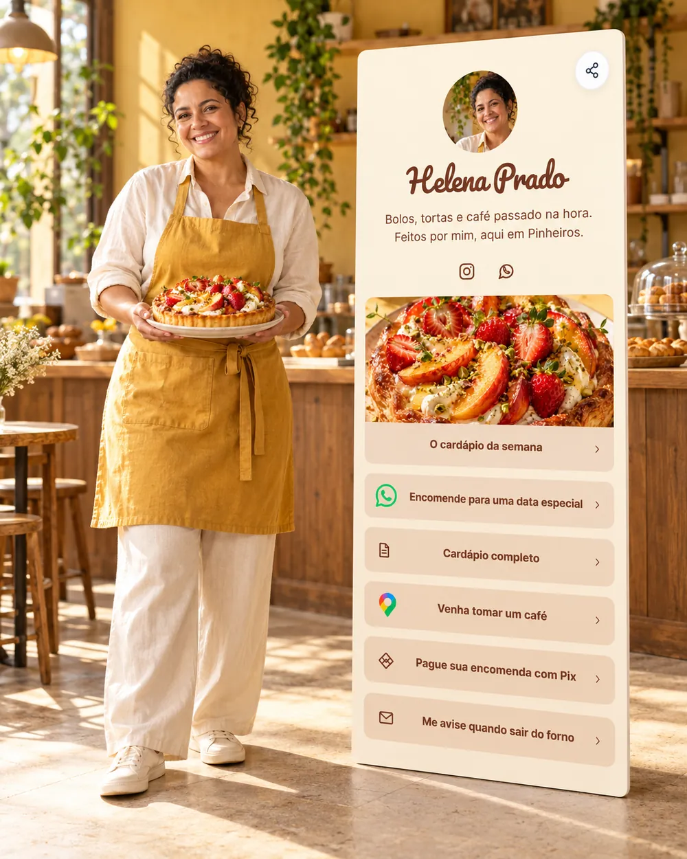 Helena Prado, confeitaria e alimentação